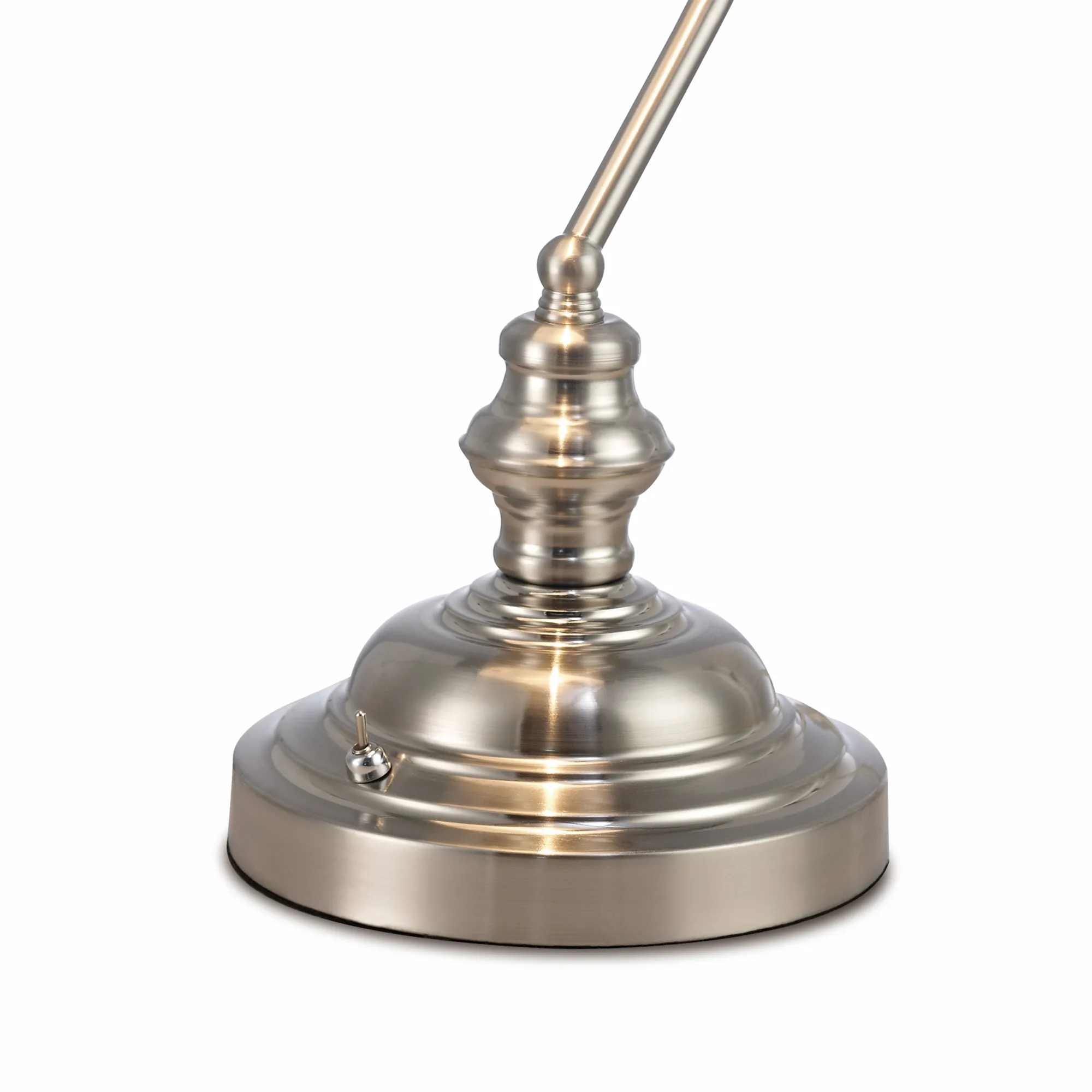Morgan Glass 42cm 1 Light Table Lamp Satin Nickel D0086  Deco Morgan